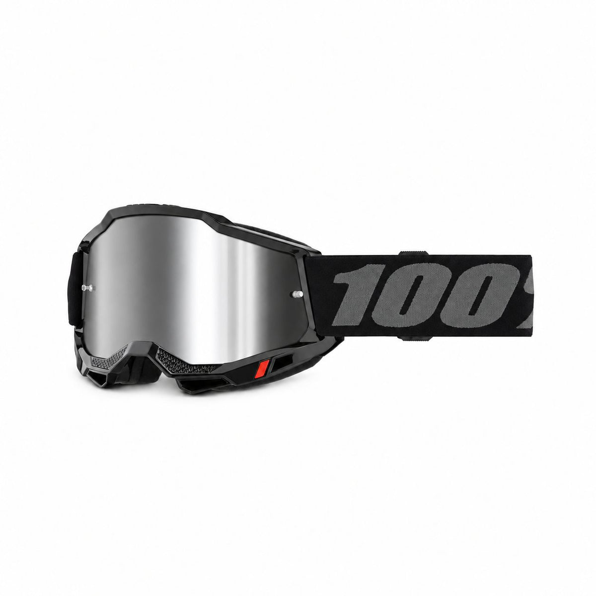 Óculos de motocross 100% ACCURI 2 pretos com lente espelhada prateada