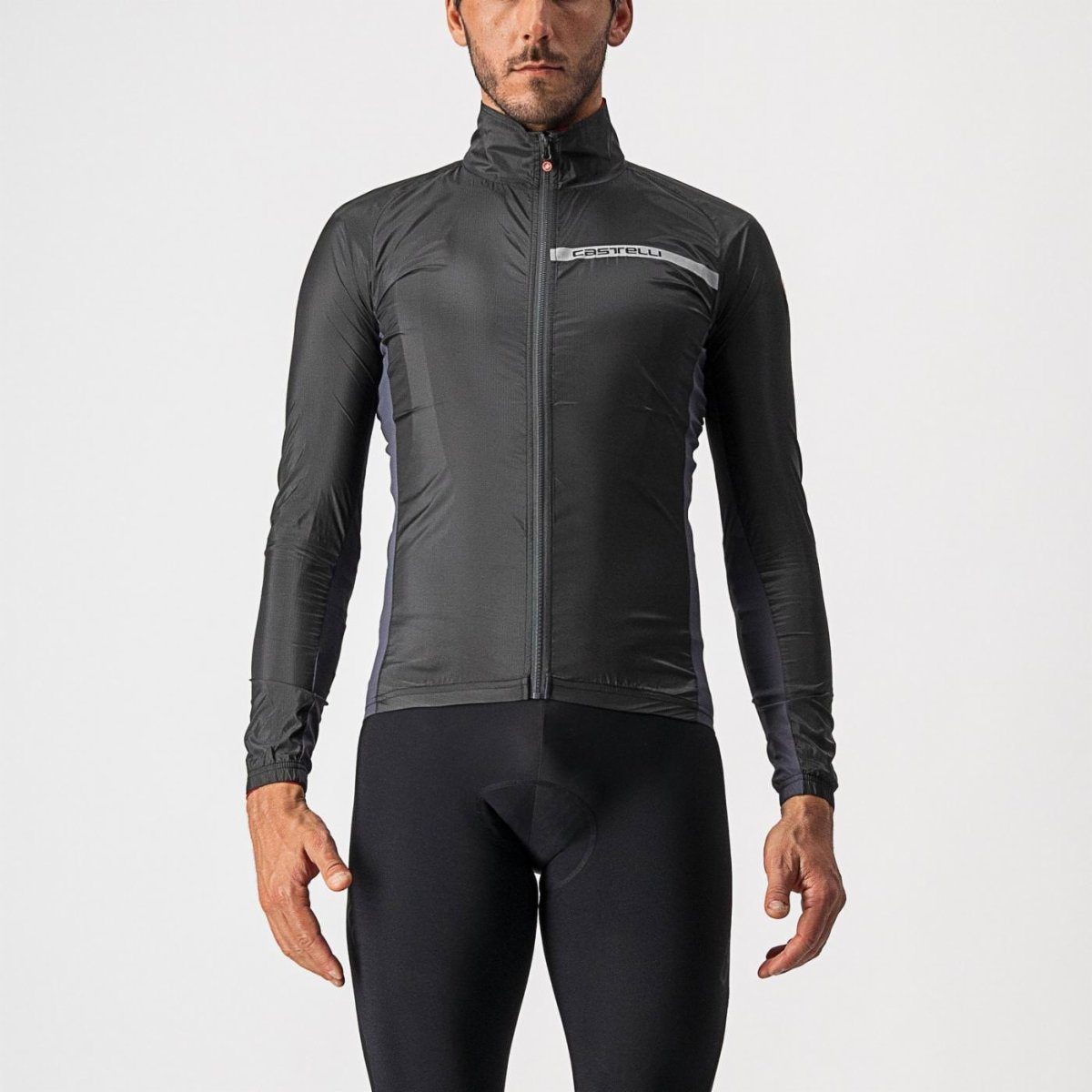 Casaco CASTELLI SQUADRA STRETCH Preto/Cinza