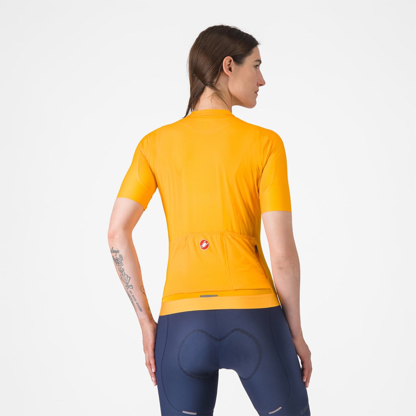 CASTELLI ESPRESSO Camisola de manga curta para mulher, cor de laranja