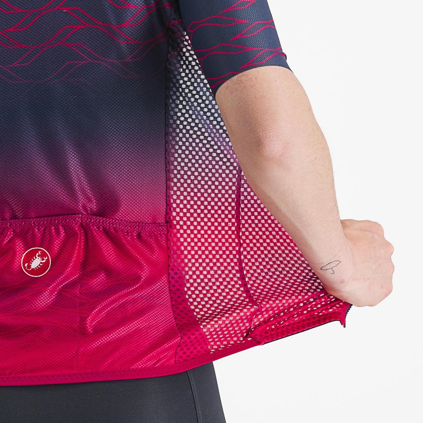 CASTELLI CLIMBER'S 2.0 W Camisola de manga curta para mulher, azul-marinho/rosa