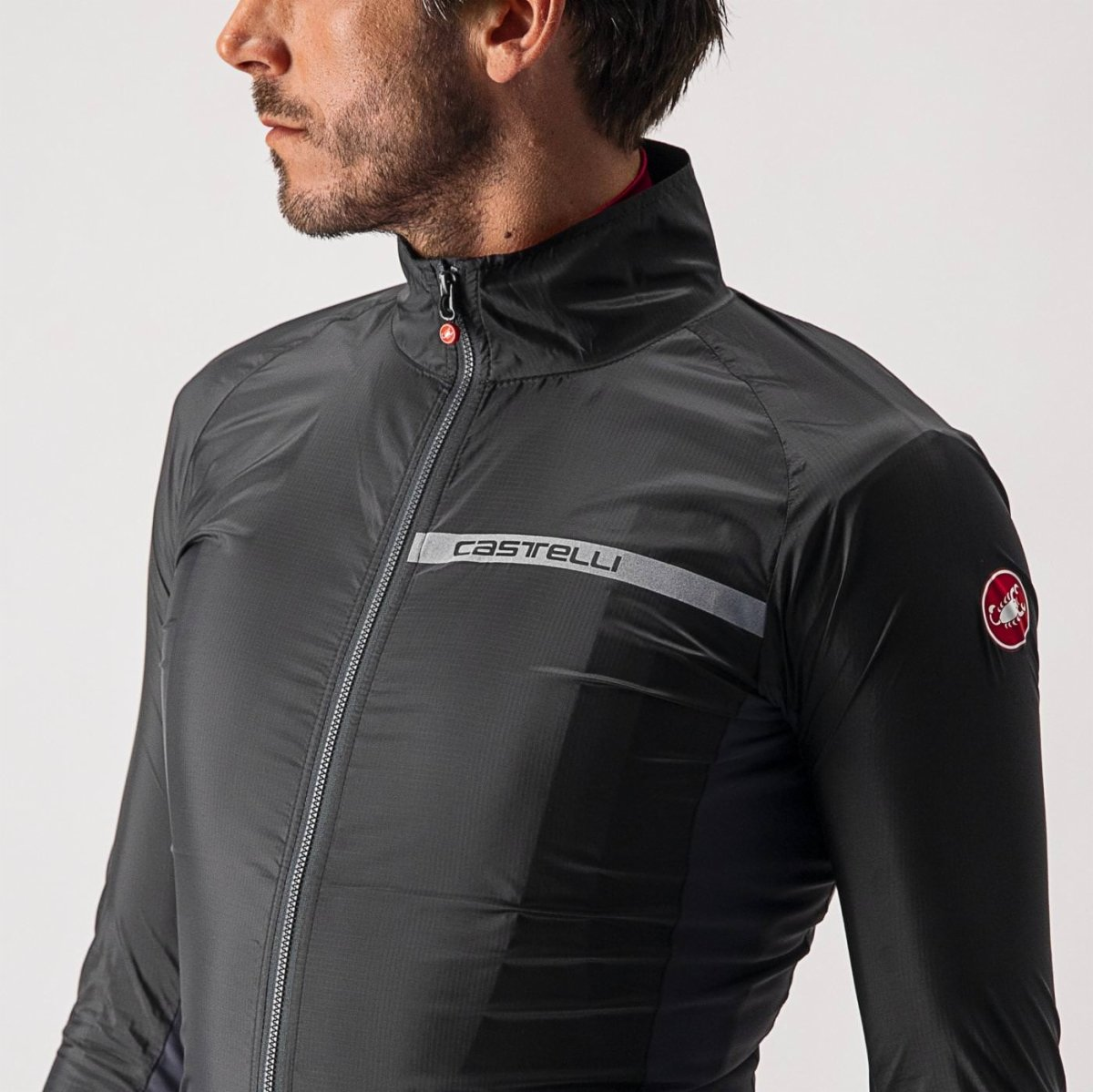Casaco CASTELLI SQUADRA STRETCH Preto/Cinza