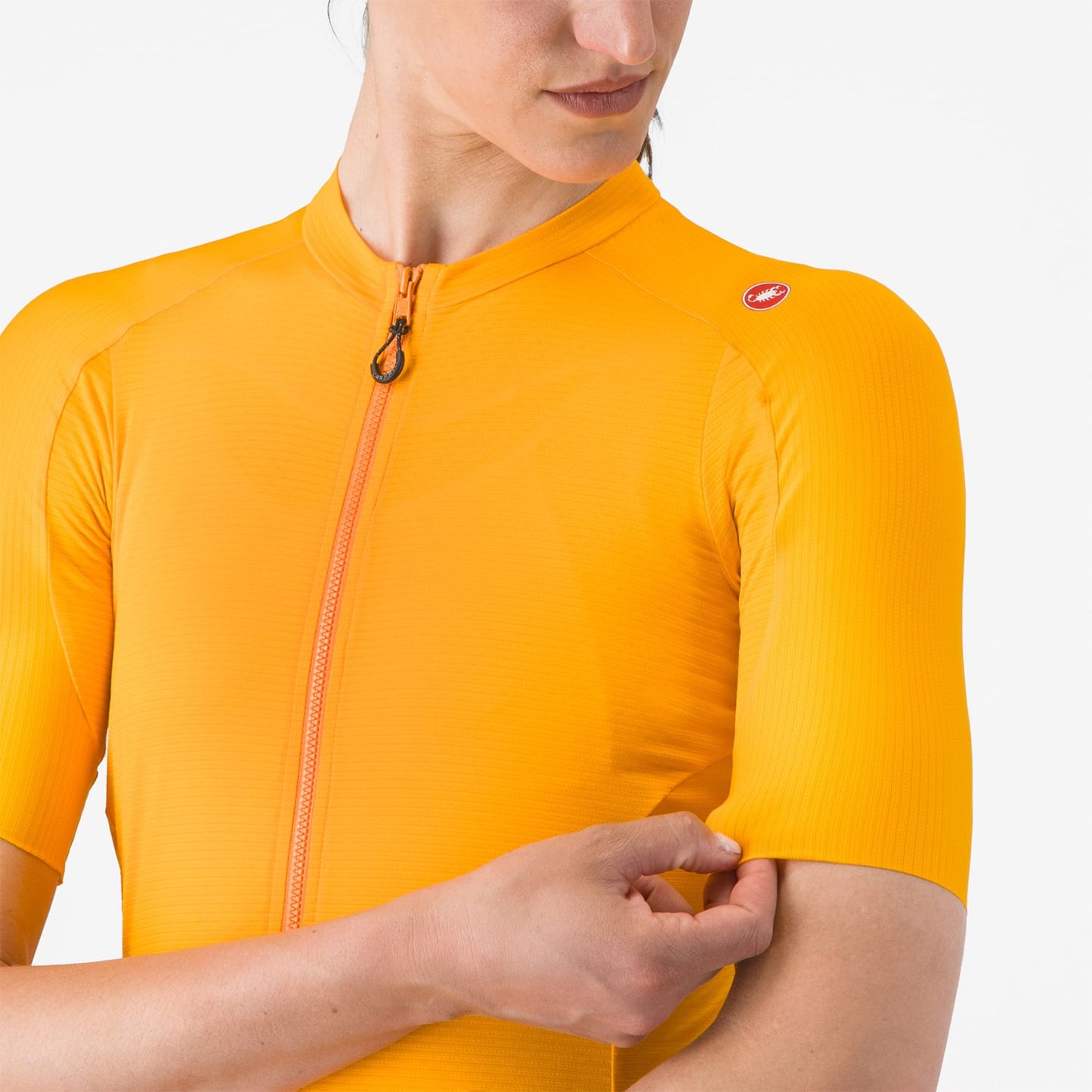 CASTELLI ESPRESSO Camisola de manga curta para mulher, cor de laranja