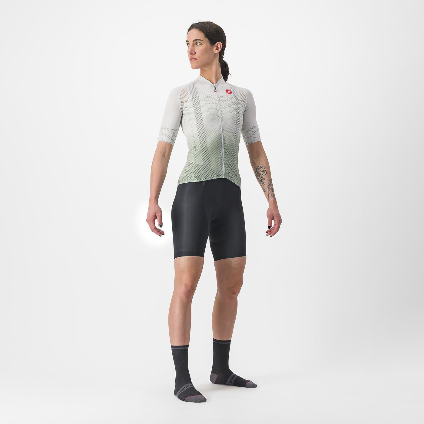 CASTELLI CLIMBER'S 2.0 W Camisola de manga curta para mulher Cinzento/verde