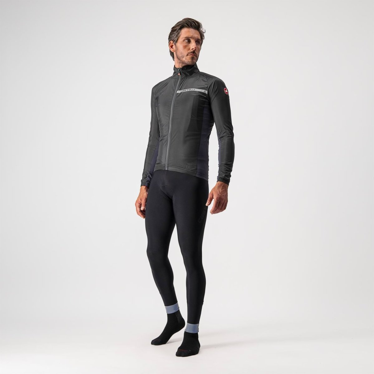 Casaco CASTELLI SQUADRA STRETCH Preto/Cinza