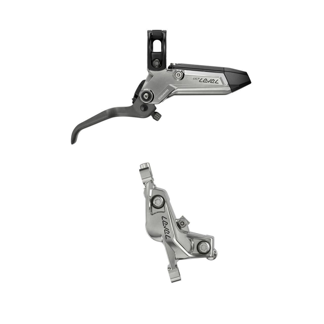 Par de travões SRAM LEVEL ULTIMATE STEALTH de 4 pistões em prata