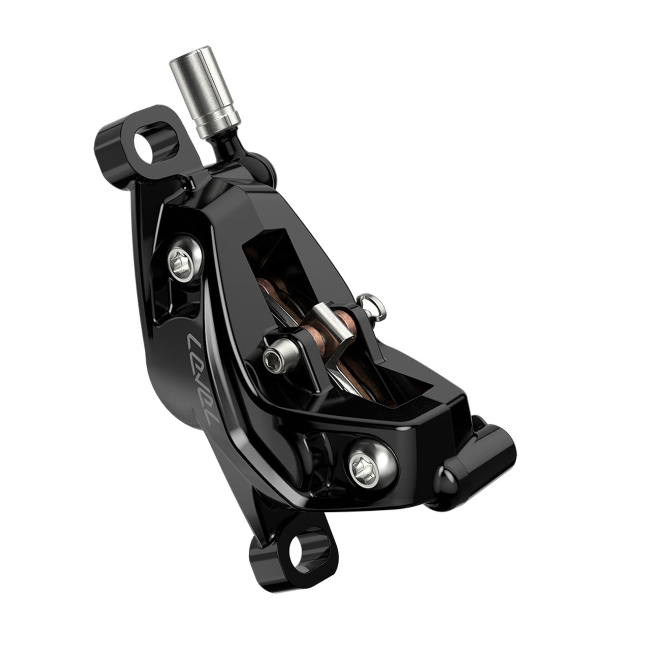 Travão traseiro SRAM LEVEL SILVER STEALTH de 4 pistões Preto