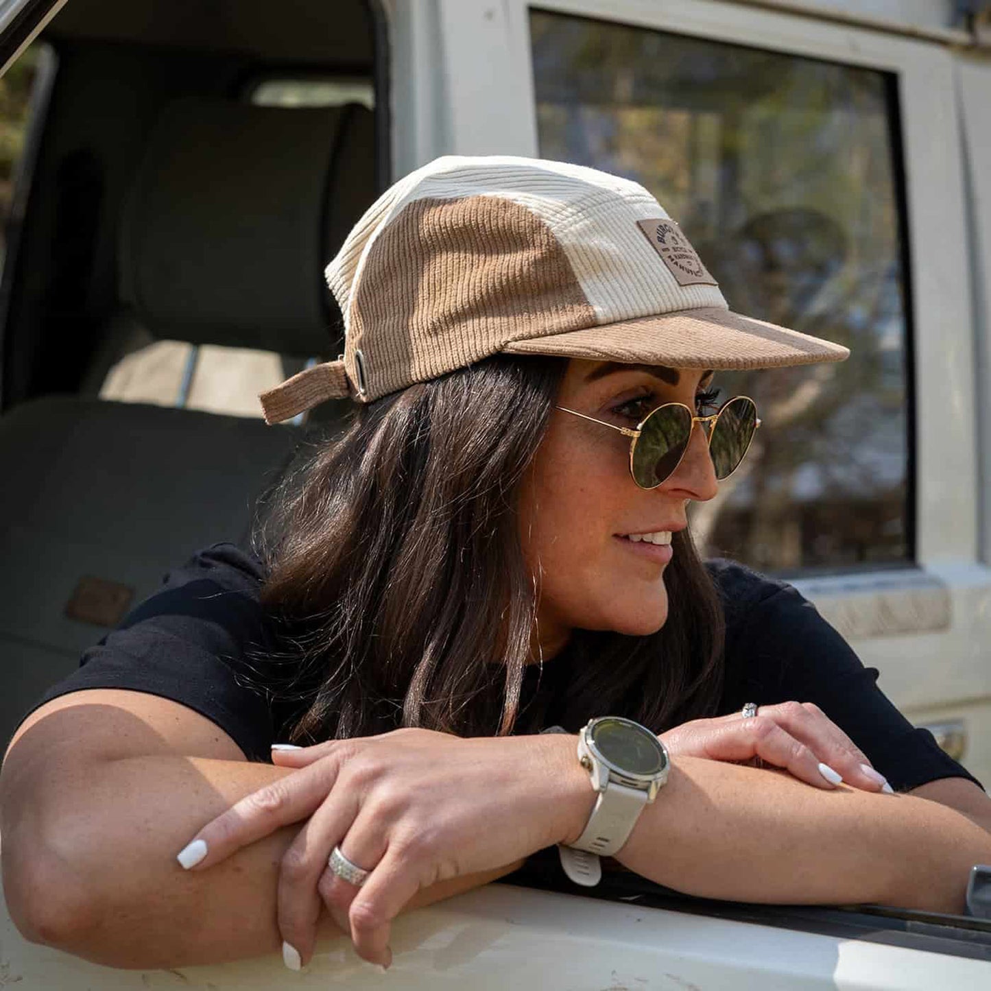 Boné BURGTEC BANDIT CORDUROY FIVE PANEL Bege/Castanho