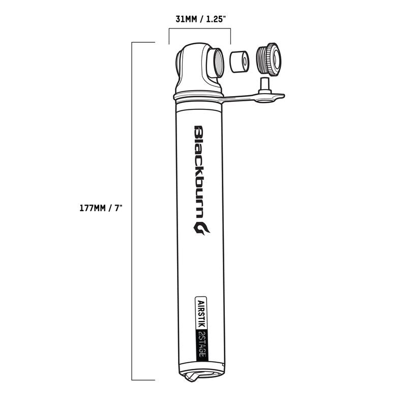 Bomba manual BLACKBURN AIRSTIK 2STAGE Prata