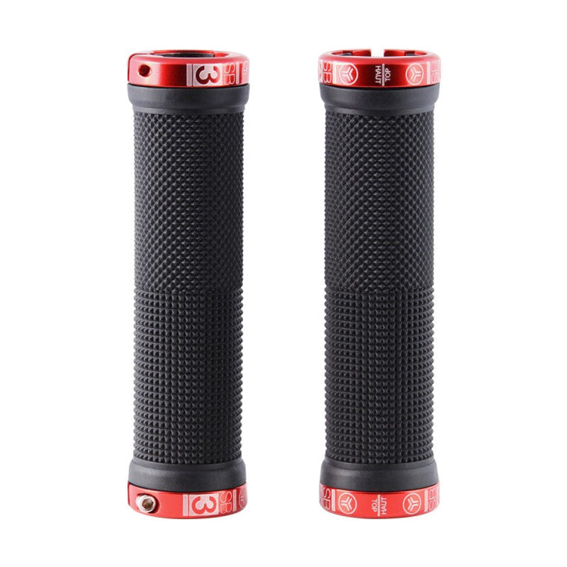 Grips SB3 KHEOPS Lock-On 129 mm Preto/Vermelho