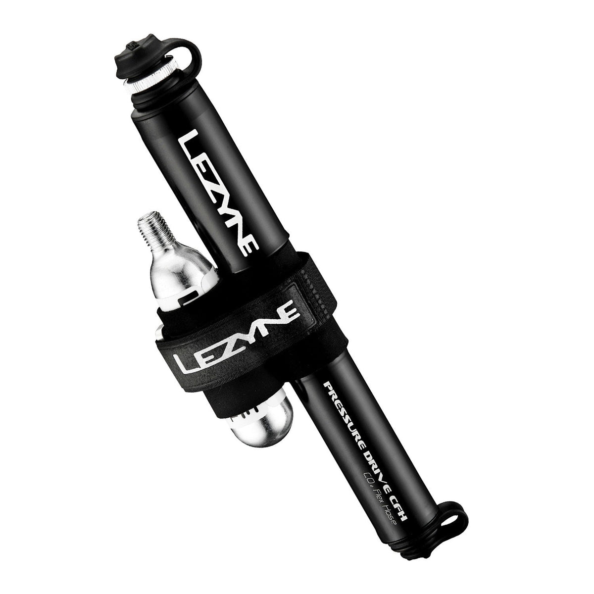 Bomba de mão LEZYNE PRESSURE DRIVE CFH + cartucho de 16 g preto