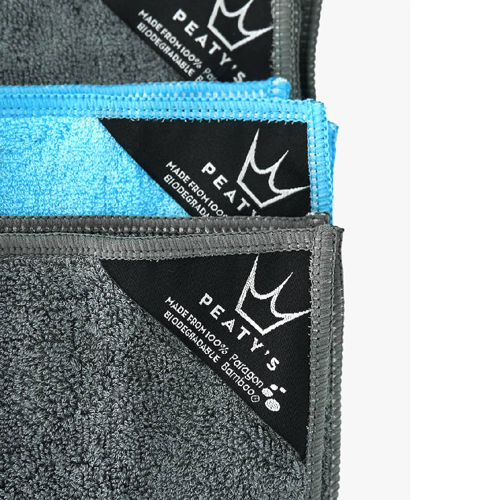 Kit de toalhas de microfibra para limpeza de bicicletas PEATY'S BAMBOO (3 peças)