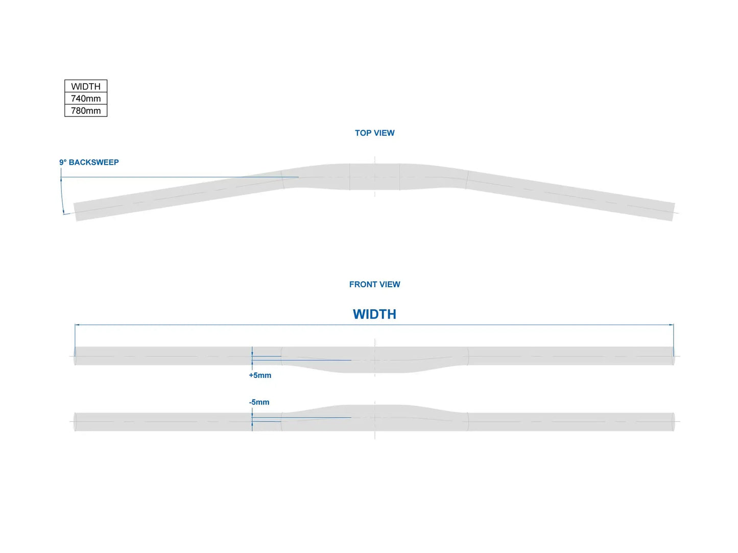 Cabide plano RITCHEY TRAIL 740mm Preto