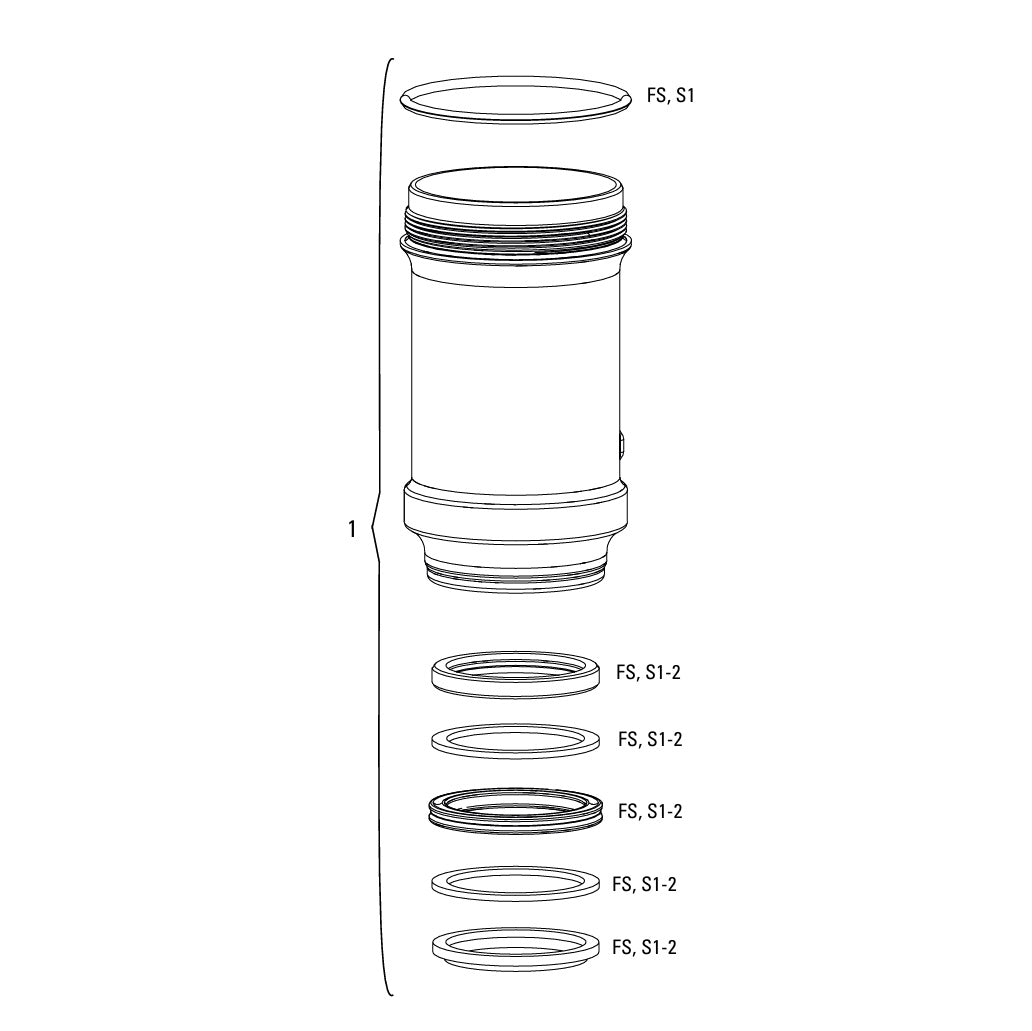 Câmara de ar ROCKSHOX 165 × 38 mm para amortecedor #11.4118.033.009