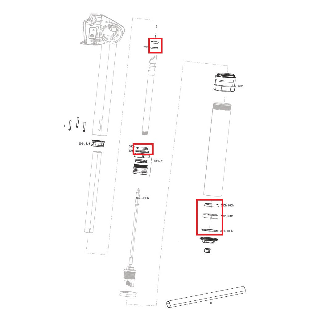 Kit de assistência 200 horas / 1 ano ROCKSHOX REVERB AXS V2