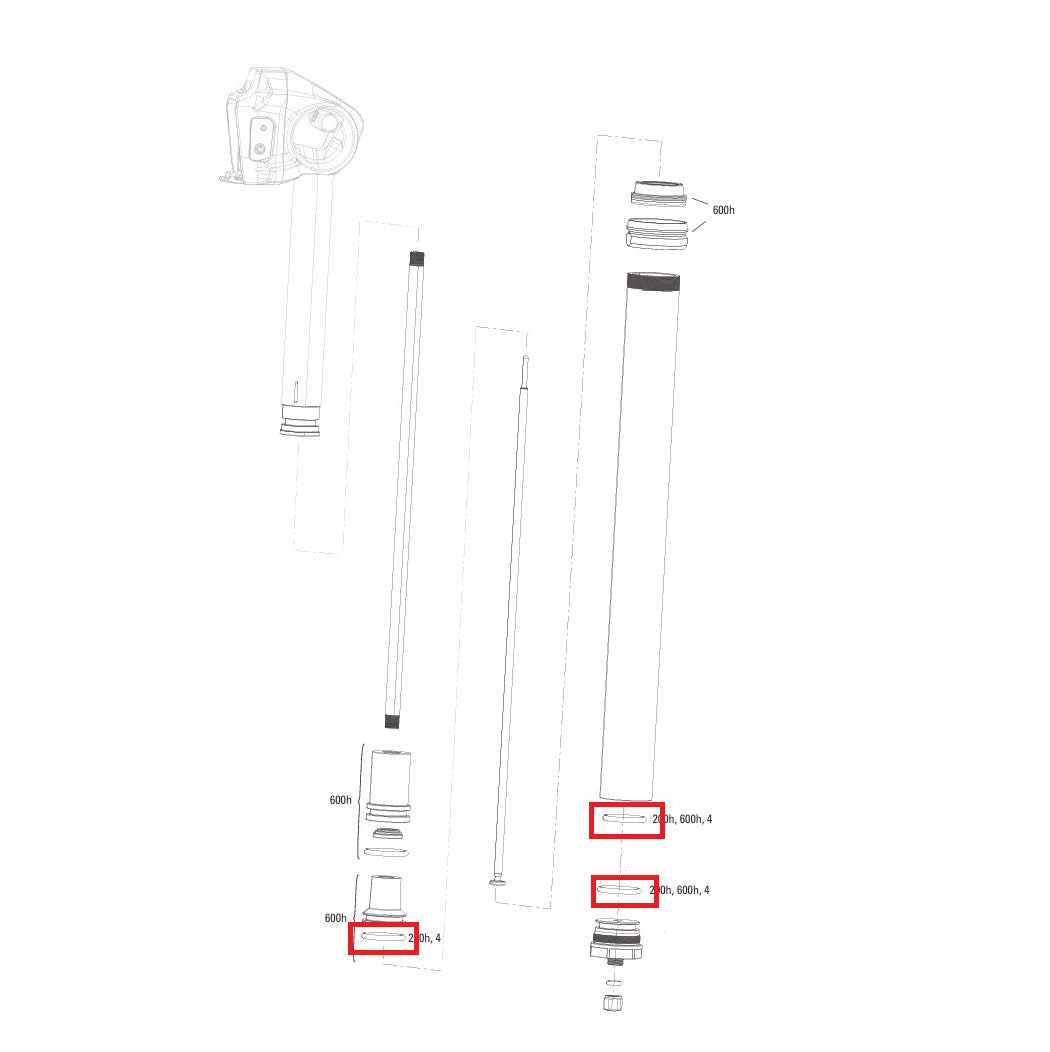 Kit de assistência 200 horas / 1 ano ROCKSHOX REVERB XPLR AXS 27.2 V2