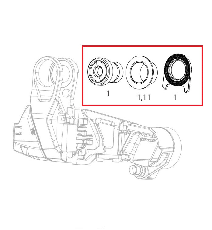 Kit de parafusos de montagem do desviador traseiro SRAM RED XPLR AXS E1