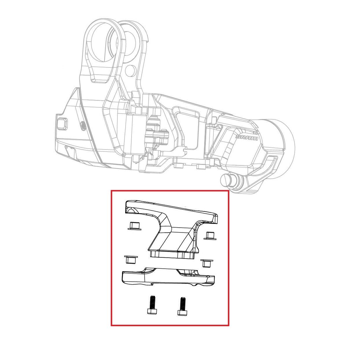 Kit de elos do corpo do desviador SRAM RED XPLR AXS E1