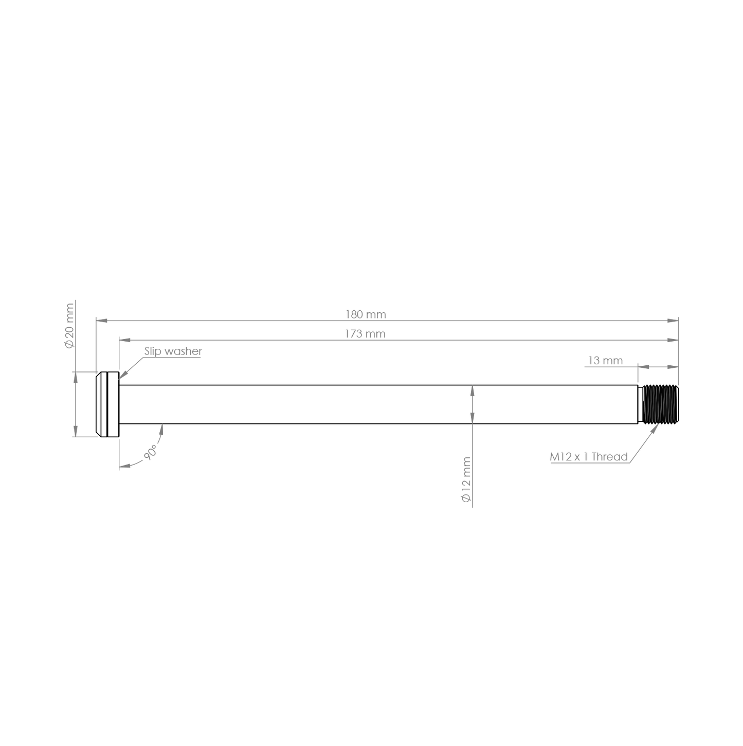BURGTEC Eixo da roda traseira de 173 mm para estrutura Rocky Mountain Preto