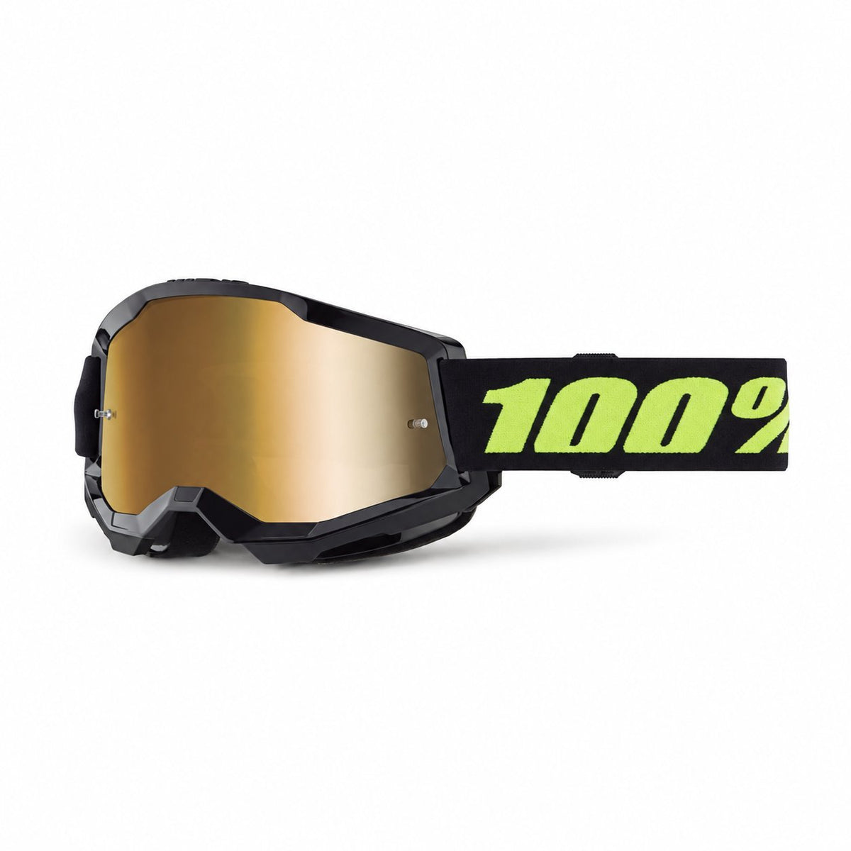 Máscara 100% STRATA 2 SOLAR ECLIPSE Preto Mirror Gold