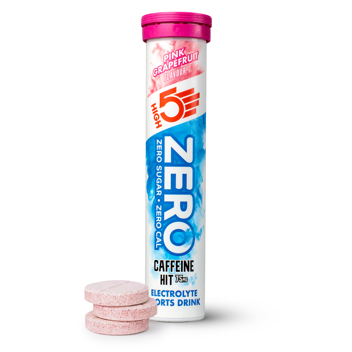 Comprimidos de hidratação electrolítica HIGH5 ZERO Cafeína (x20) Toranja Rosa