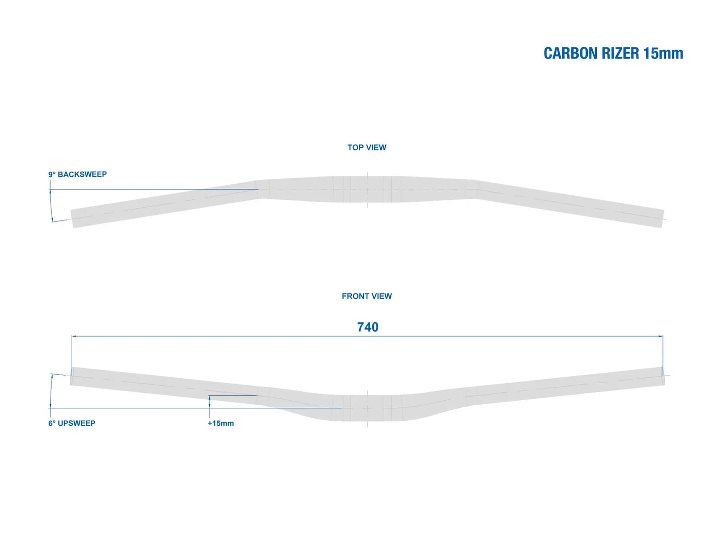 Guiador RITCHEY WCS Rise 15mm 740mm Carbono Preto