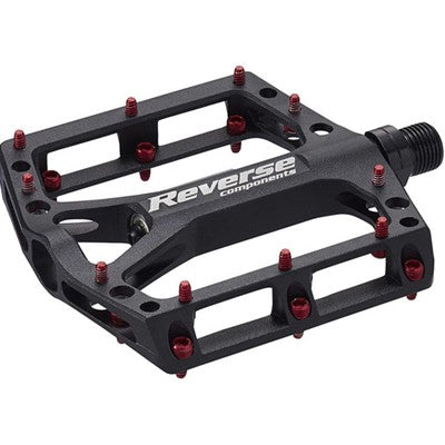 Pedais planos REVERSE COMPONENTS BLACK ONE Preto/Vermelho