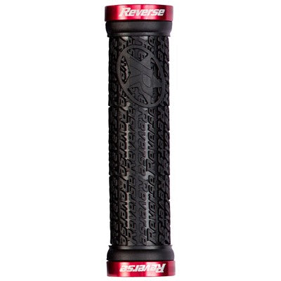 Punhos STAMP Lock-On Ø 30mm Preto/Vermelho REVERSE COMPONENTS
