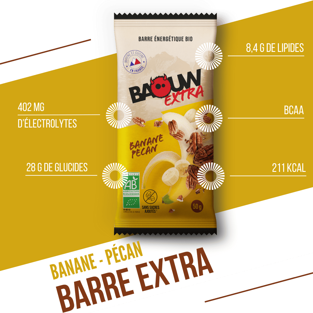 BAOUW ORGANIC EXTRA Barra energética de banana e noz-pecã (50g)