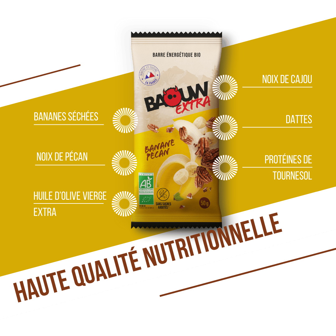 BAOUW ORGANIC EXTRA Barra energética de banana e noz-pecã (50g)