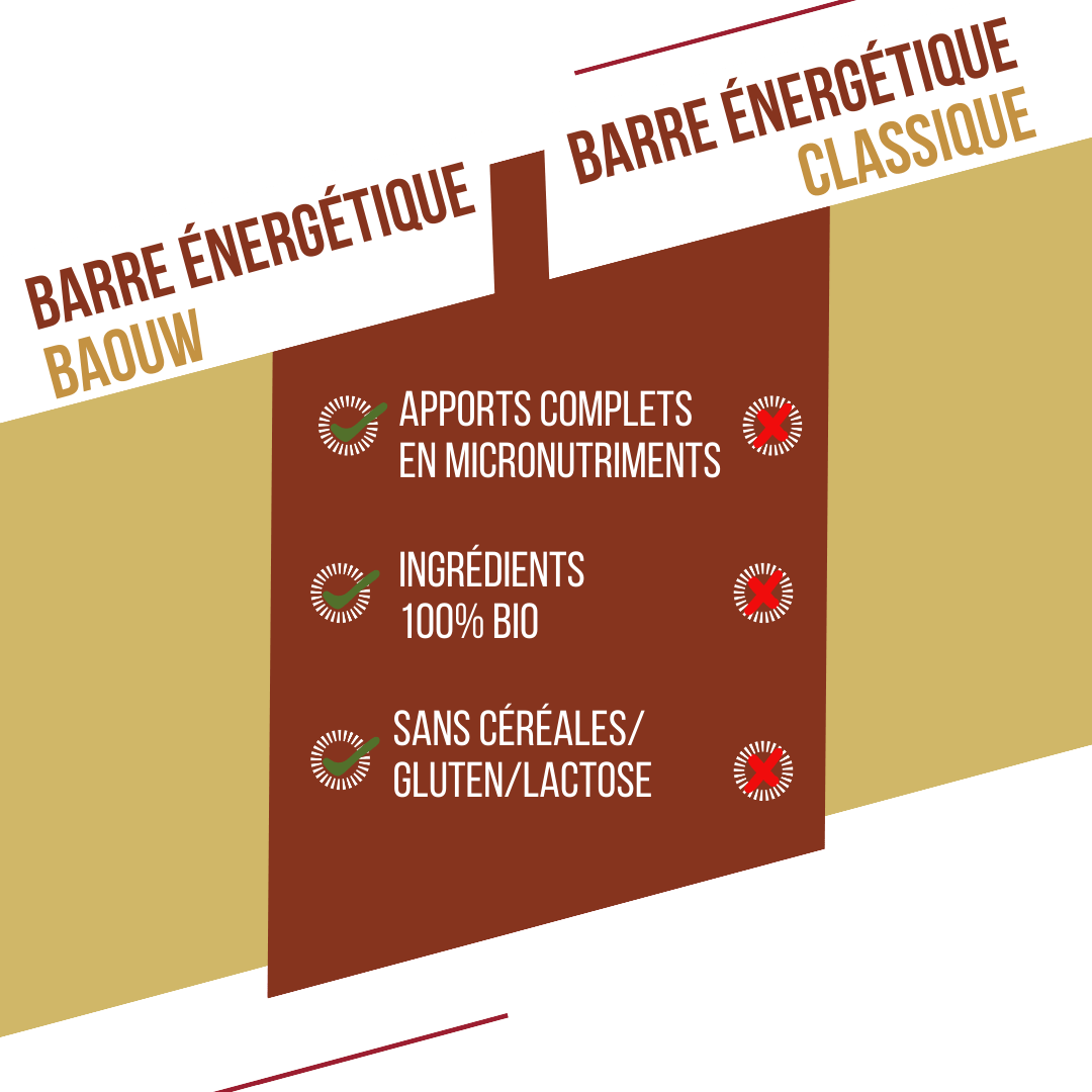 Barra energética BAOUW ORGANIC EXTRA Baunilha-Macadâmia (50g)