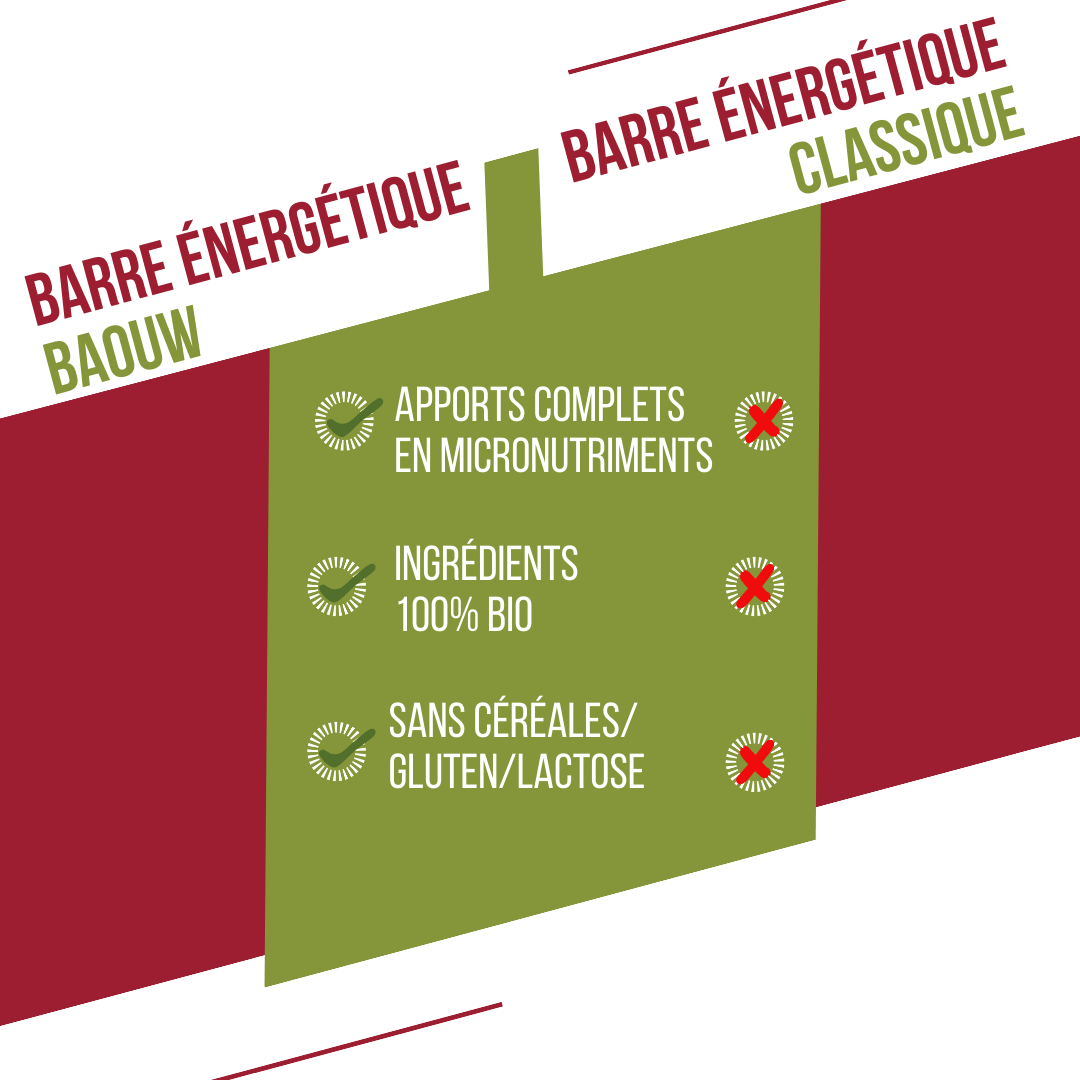 BAOUW ORGANIC EXTRA Barra energética de framboesa e pistácio (50g)