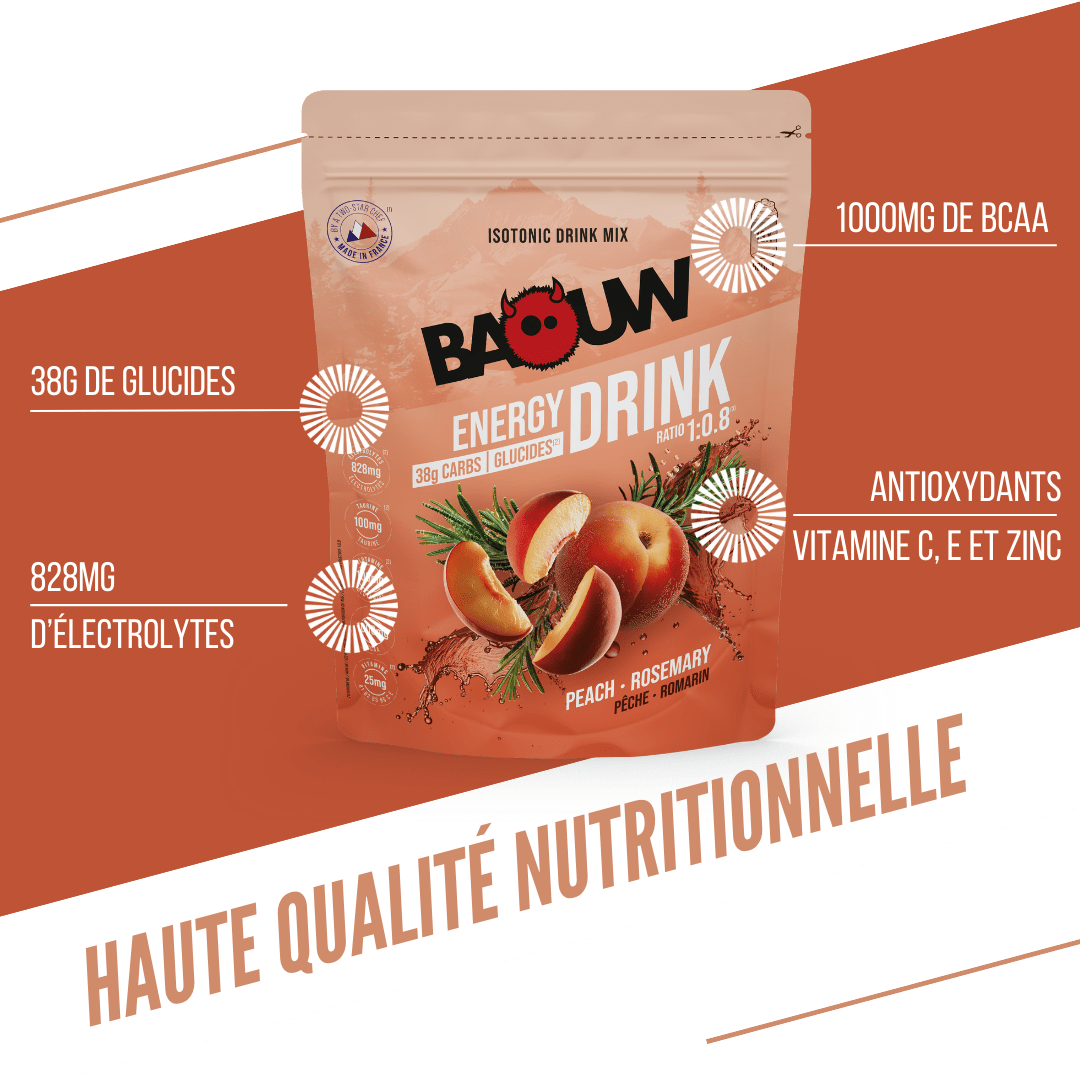 BAOUW ISOTONIC Bebida energética (585g) Pêssego Alecrim