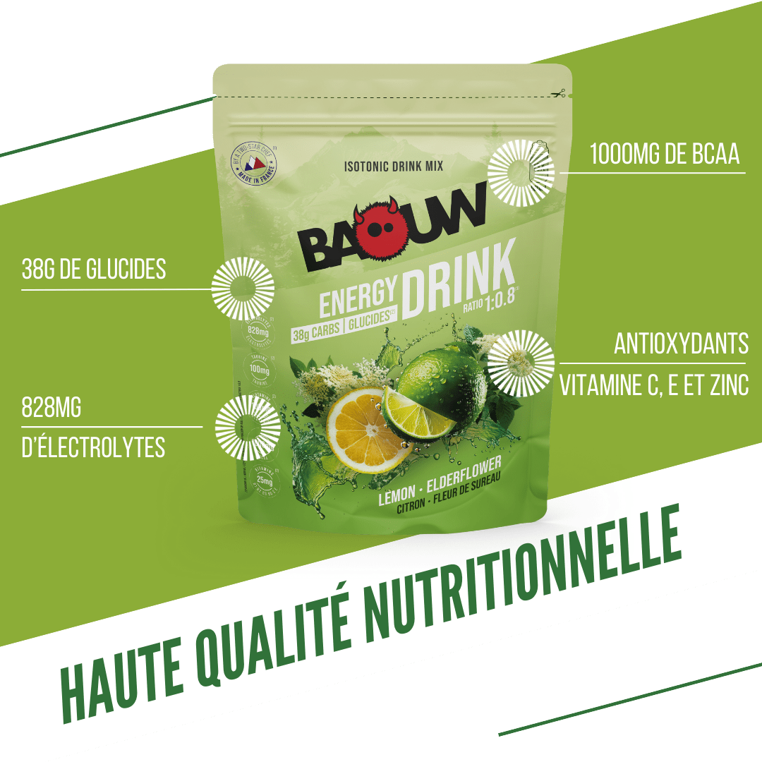 BAOUW ISOTONIC Bebida energética (585 g) Limão e sabugueiro