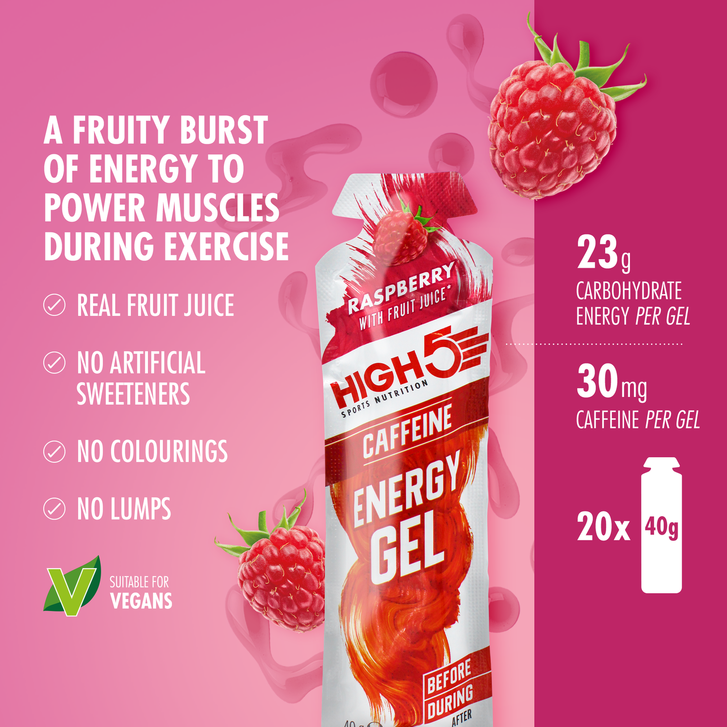 HIGH5 ENERGY GEL Cafeína (40g) Framboesa