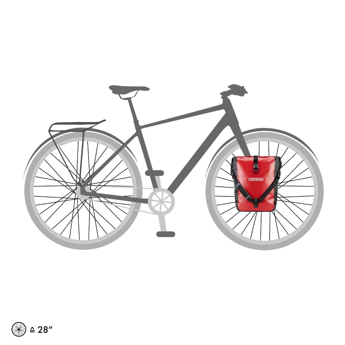 Par de malas de viagem ORTLIEB SPORT ROLLER 25 L Vermelho