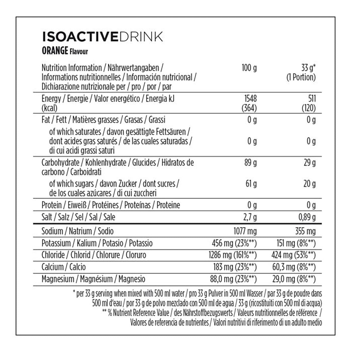 Bebida energética POWERBAR ISOACTIVE (600 g) Laranja