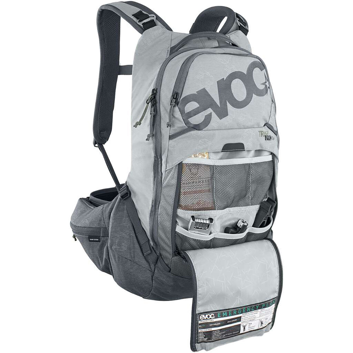Mochila com Dorsal EVOC TRAIL PRO 16 Cinzento