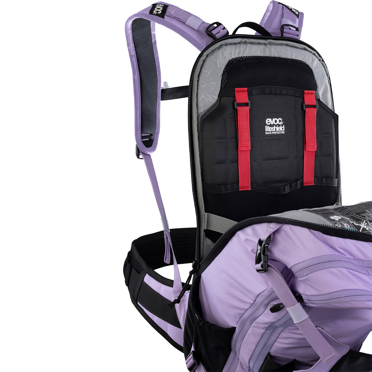 Mochila EVOC TRAIL E-RIDE 20 com proteção dorsal Rosa