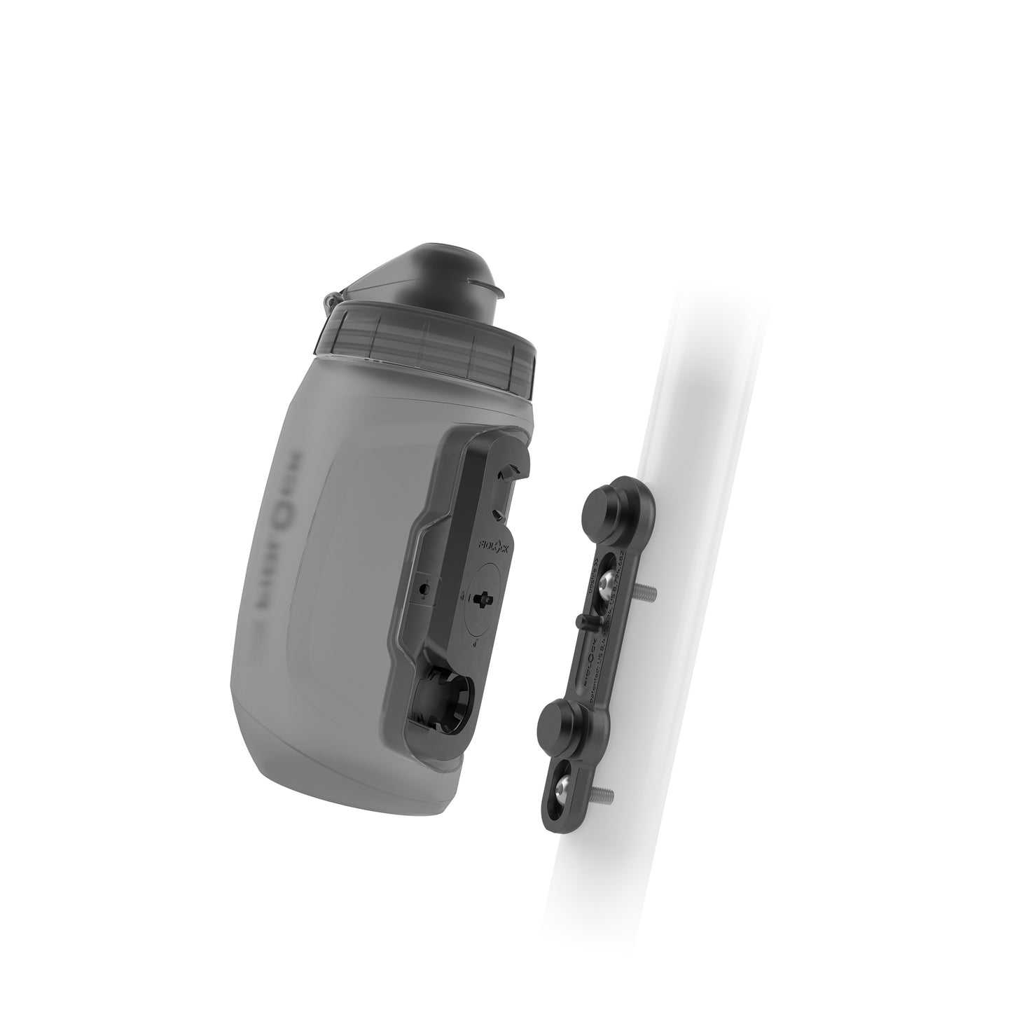 Kit garrafa e porta-garrafas FIDLOCK TWIST BIKE BASE 450 ml fumado