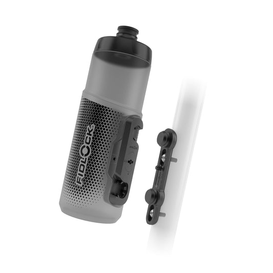 Kit garrafa e porta-garrafas FIDLOCK TWIST BIKE BASE 600 ml Fumado