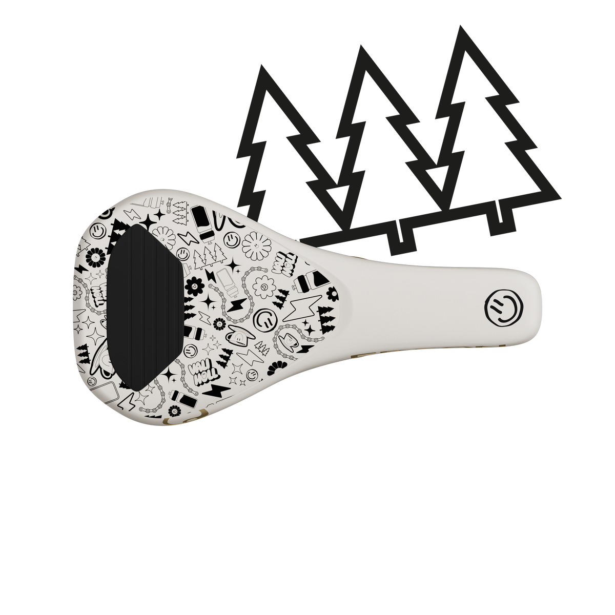 Selim ERGON SM Downhill Comp Vali Höll Edition branco com carris CrMo — pormenor