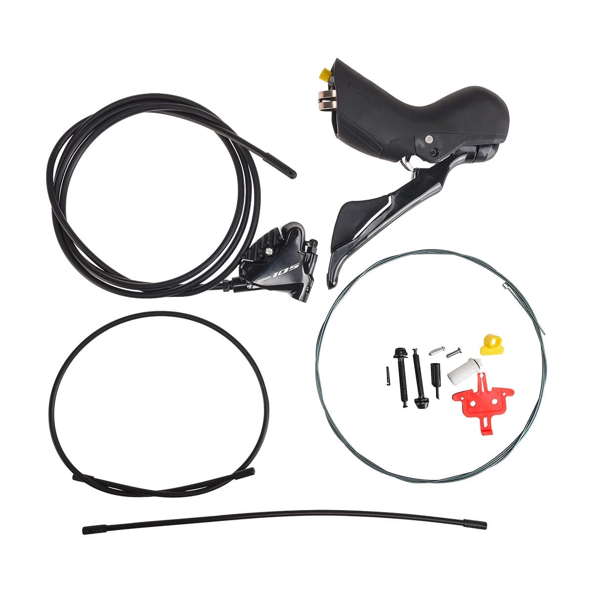 Par de alavancas e pinças SHIMANO 105 R7020 2x11 Flat Mount Discless