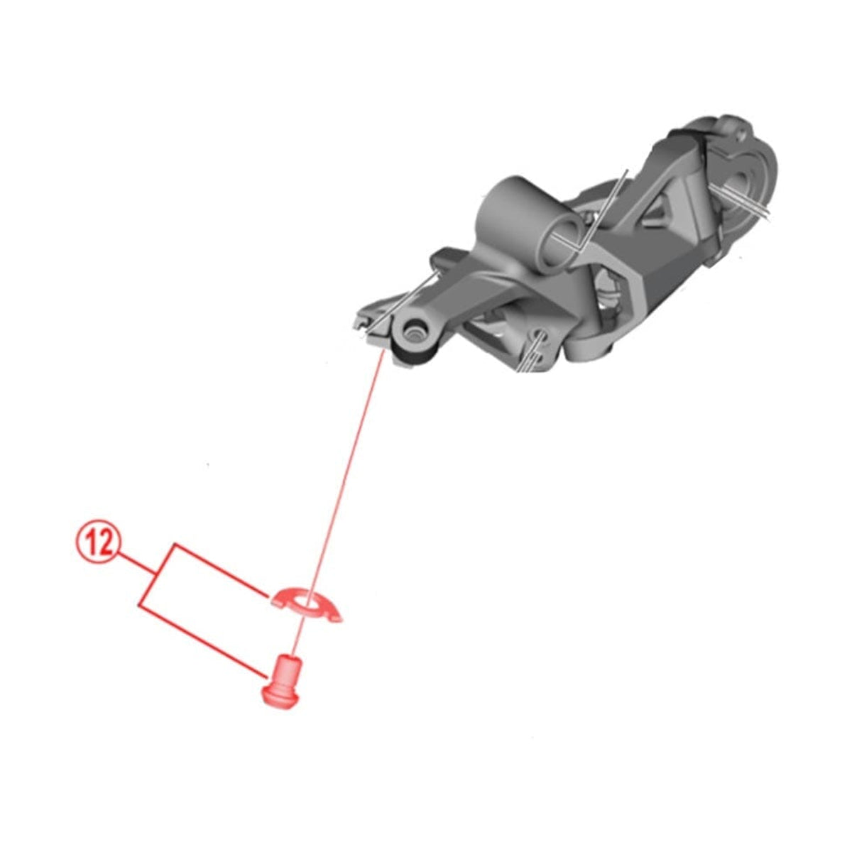 Parafuso e Espaçador de Fixação de Cabo para Desviador Traseiro SHIMANO XT RD-M8100 #Y3FW98060