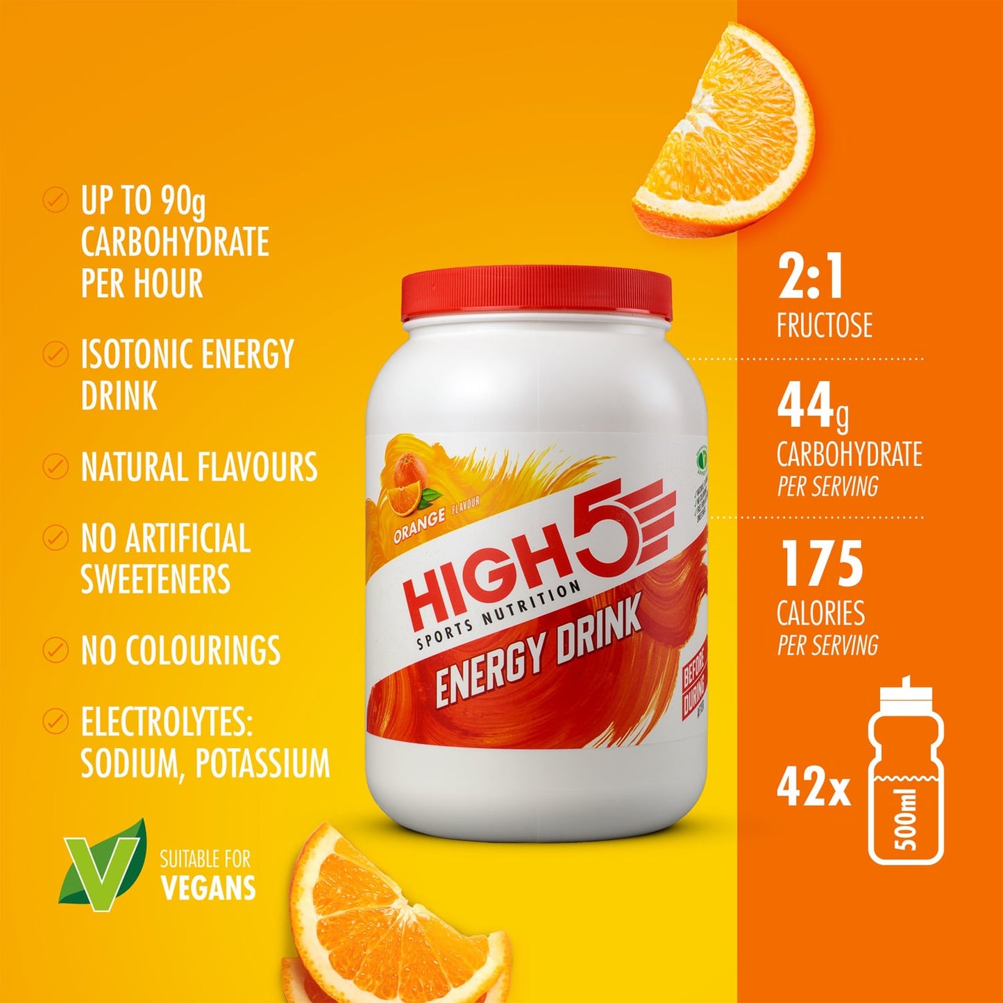 BEBIDA ENERGÉTICA HIGH5 (2,2 kg) Laranja