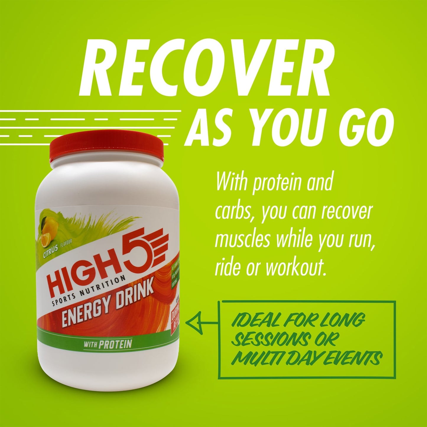 Bebida energética HIGH5 ENERGY DRINK PROTEIN (1,6kg) Limão