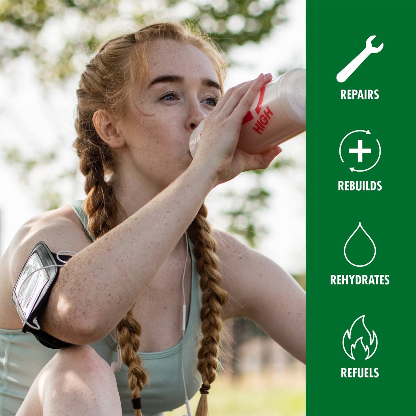 BEBIDA DE RECUPERAÇÃO À BASE DE PLANTAS HIGH5 (450g) Chocolate