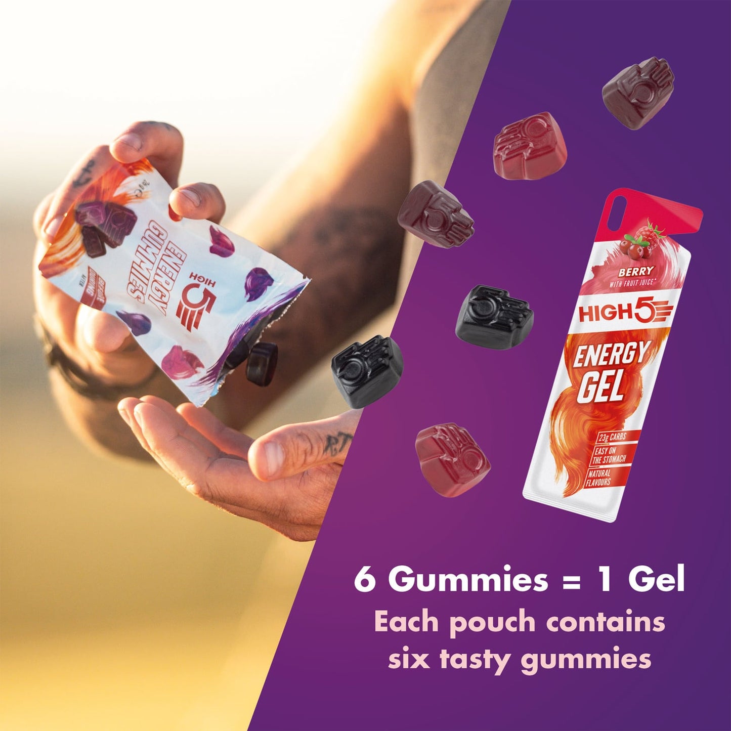 HIGH5 ENERGY GUMMIES (26g) Frutos vermelhos