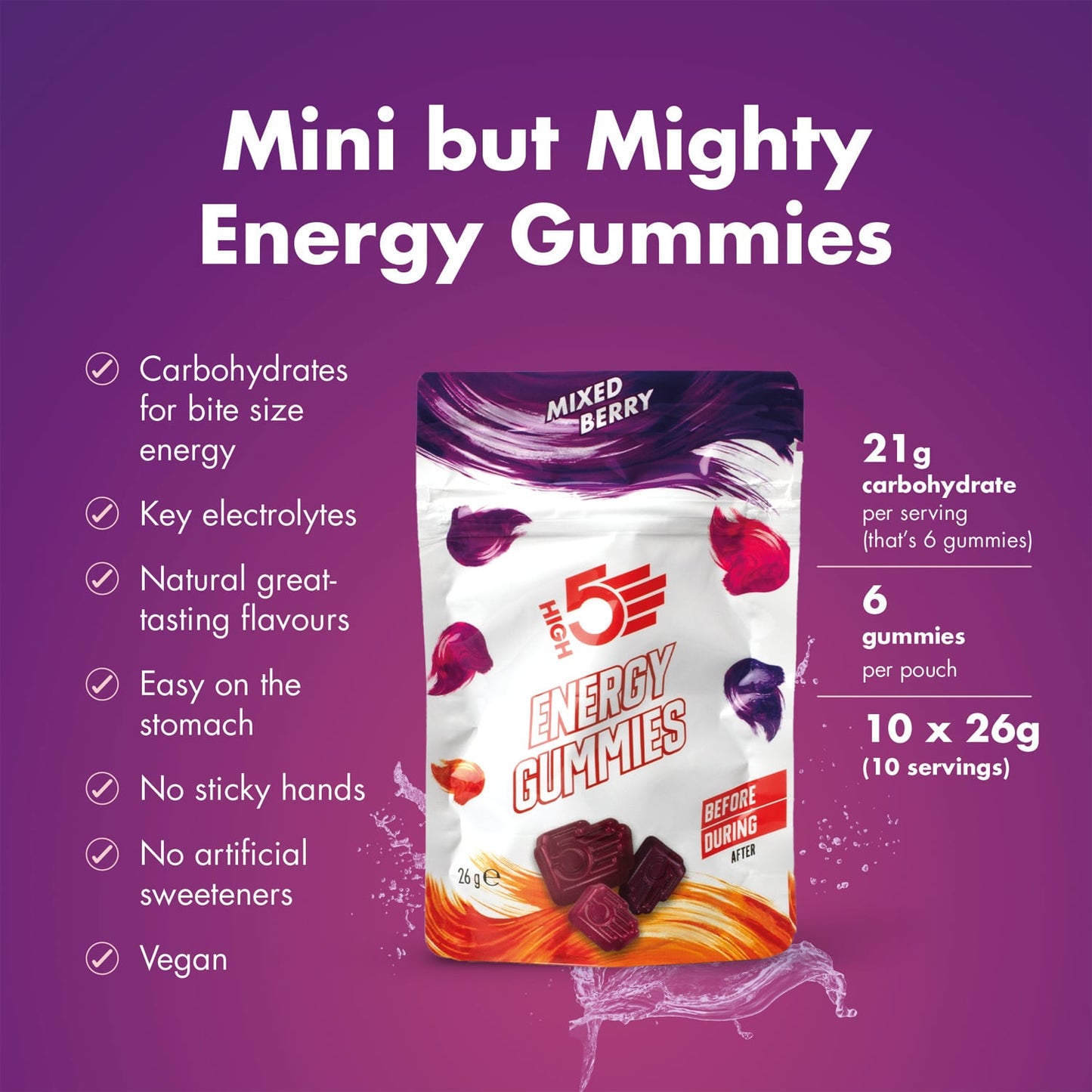 HIGH5 ENERGY GUMMIES (26g) Frutos vermelhos