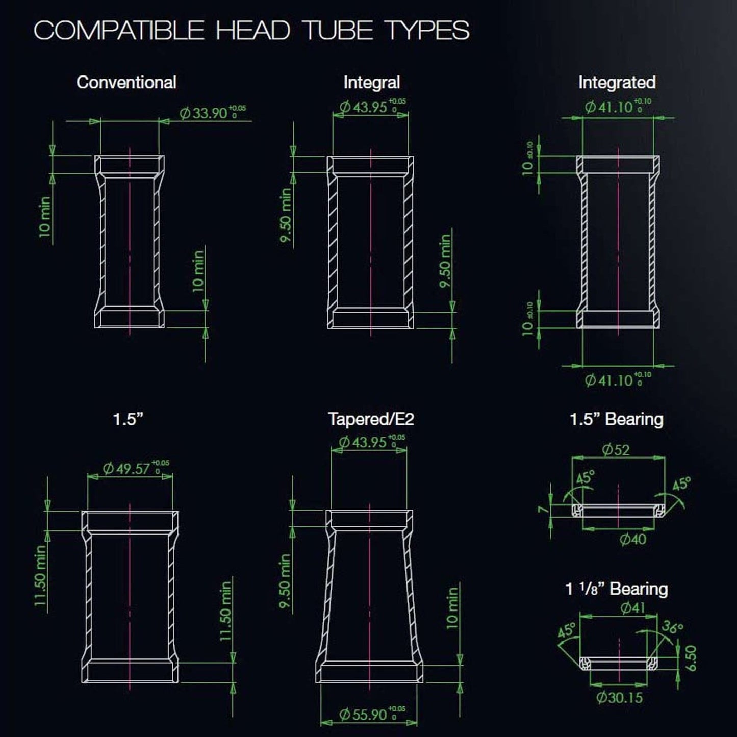 Copo alto para HOPE PICK'N'MIX 1"1/8 Semi-Integrated Headset ZS49 Reducer Preto
