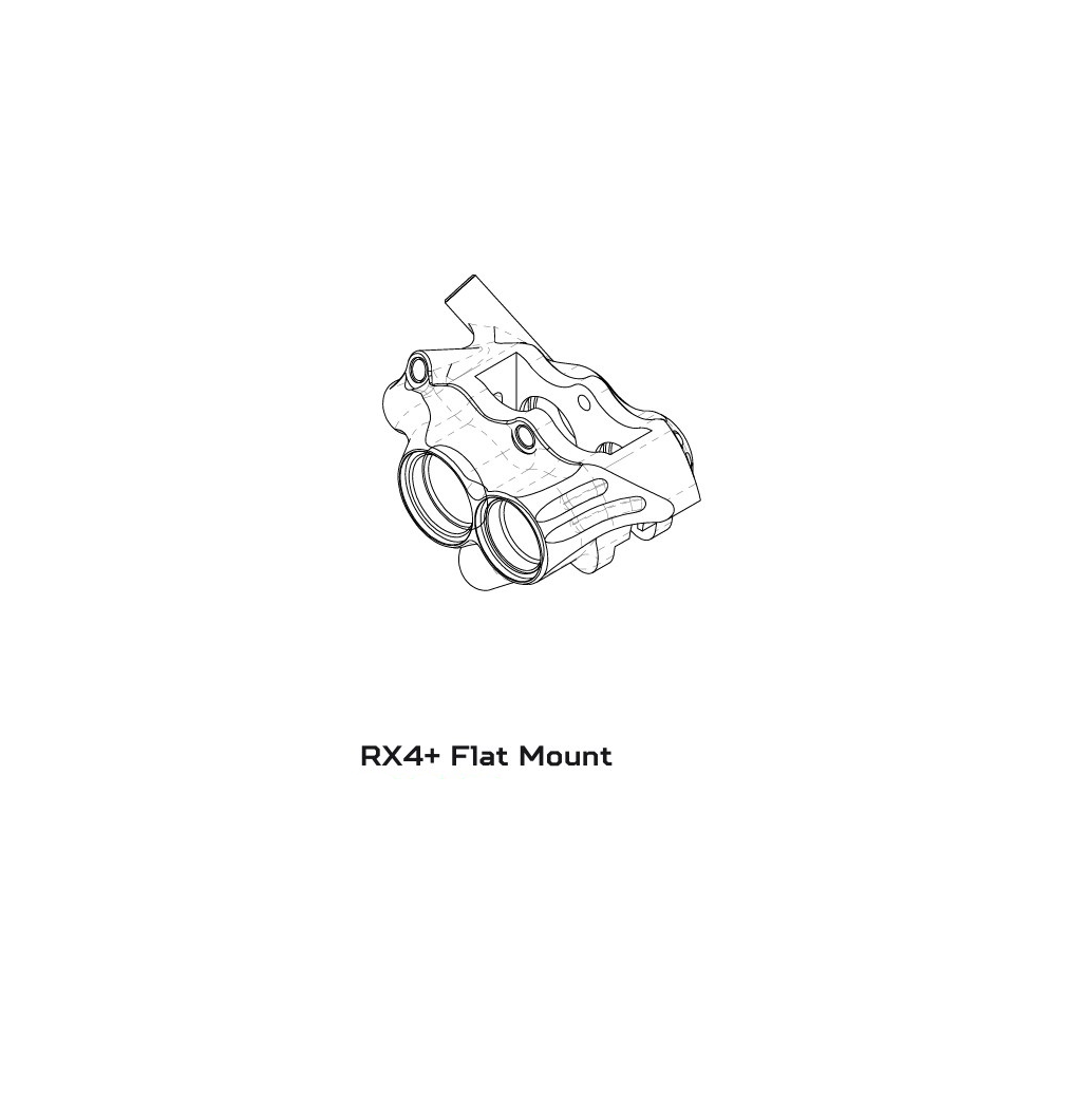 HOPE RX4+ FM 34mm 4 Pistões Mineral Prata Pinça de travão hidráulica